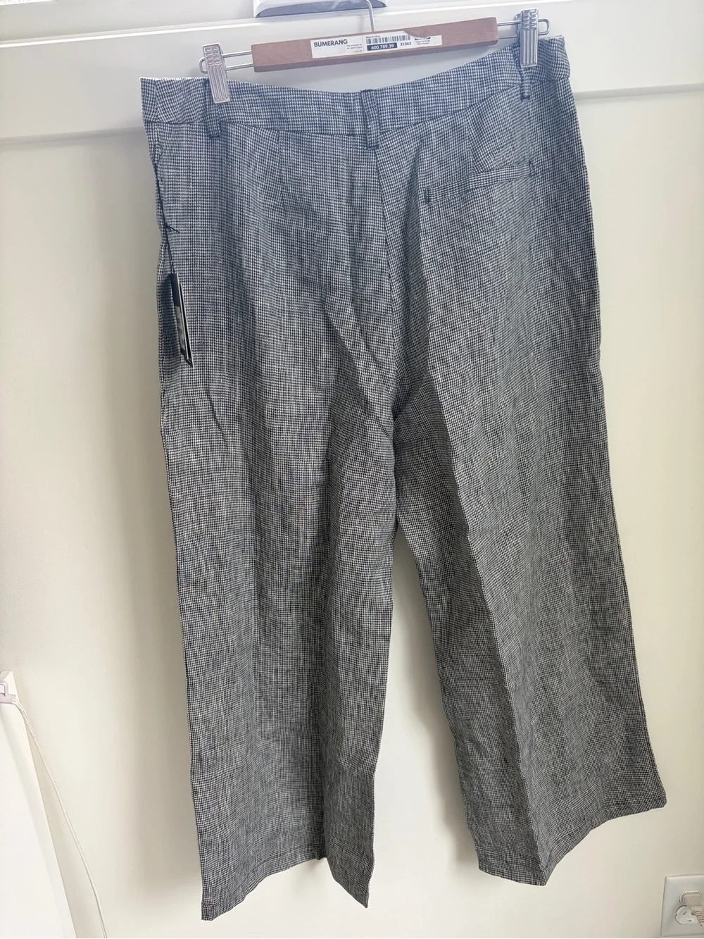 NWT - Reformation Gray Wide-Leg  Linen Flat Front Pants